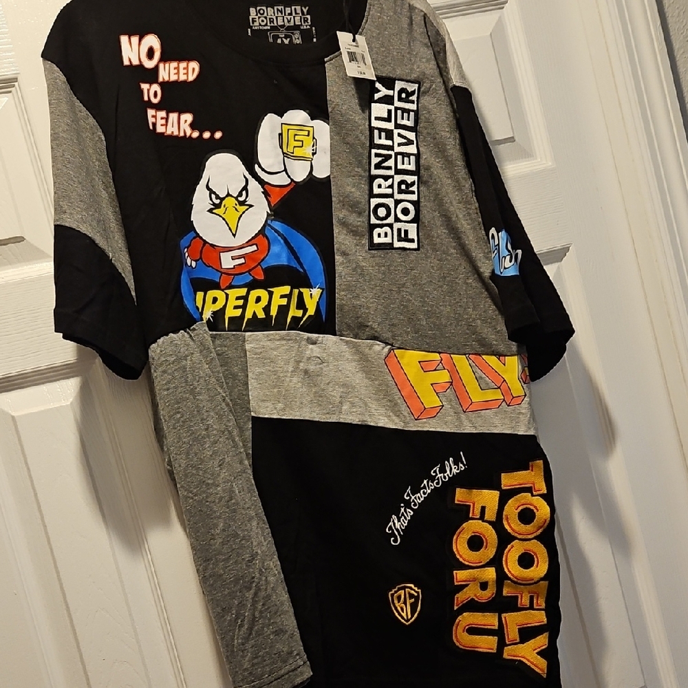 Born Fly Forever T Shirt  Men's Superfly Mighty Fly Too Fly For U